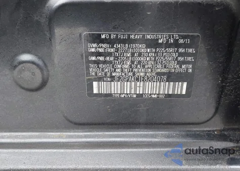 2014 Subaru Xv Crosstrek 2.0I Limited из США, поврежденный, VIN JF2GPAKC1E8204078